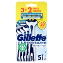 Gillette Rasoio da Uomo Usa e Getta SkinGuard Sensitive 3 rasoi + 2 Gratis = 5 Rasoi